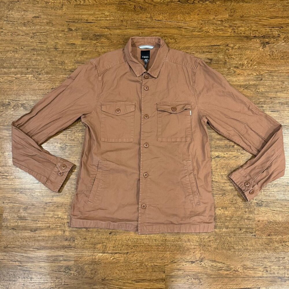 Vuori Brown Casual Outdoor Workwear Button Up Ripstop Jacket Shaket Coat Men's L - Picture 2 of 7